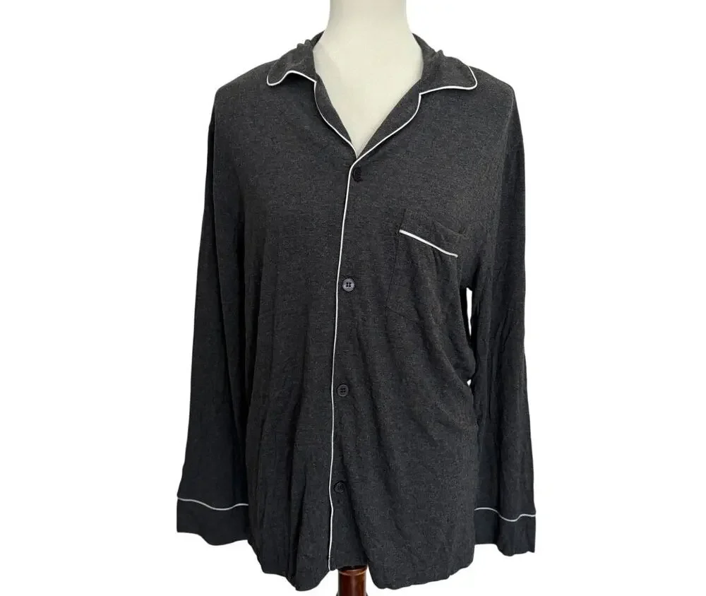 Eberjey Mens William TENCEL Modal Long Sleeve Pajama Top - Medium